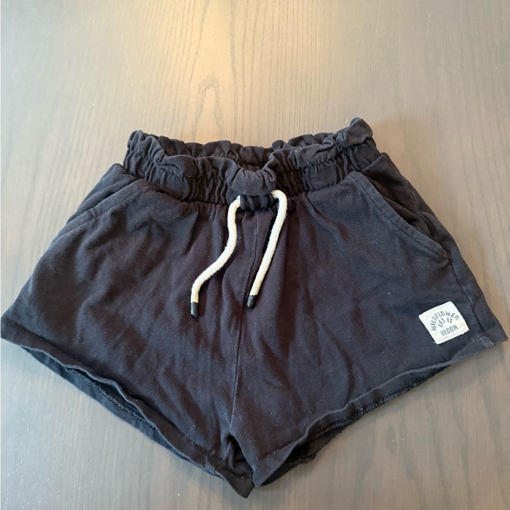Zara Girls Black Drawstring Shorts